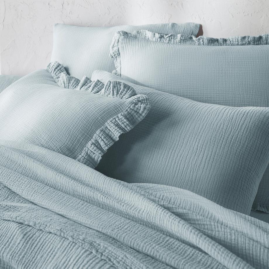 La Redoute Intérieurs Kumla Unifarbener Kopfkissenbezug mit Volant  