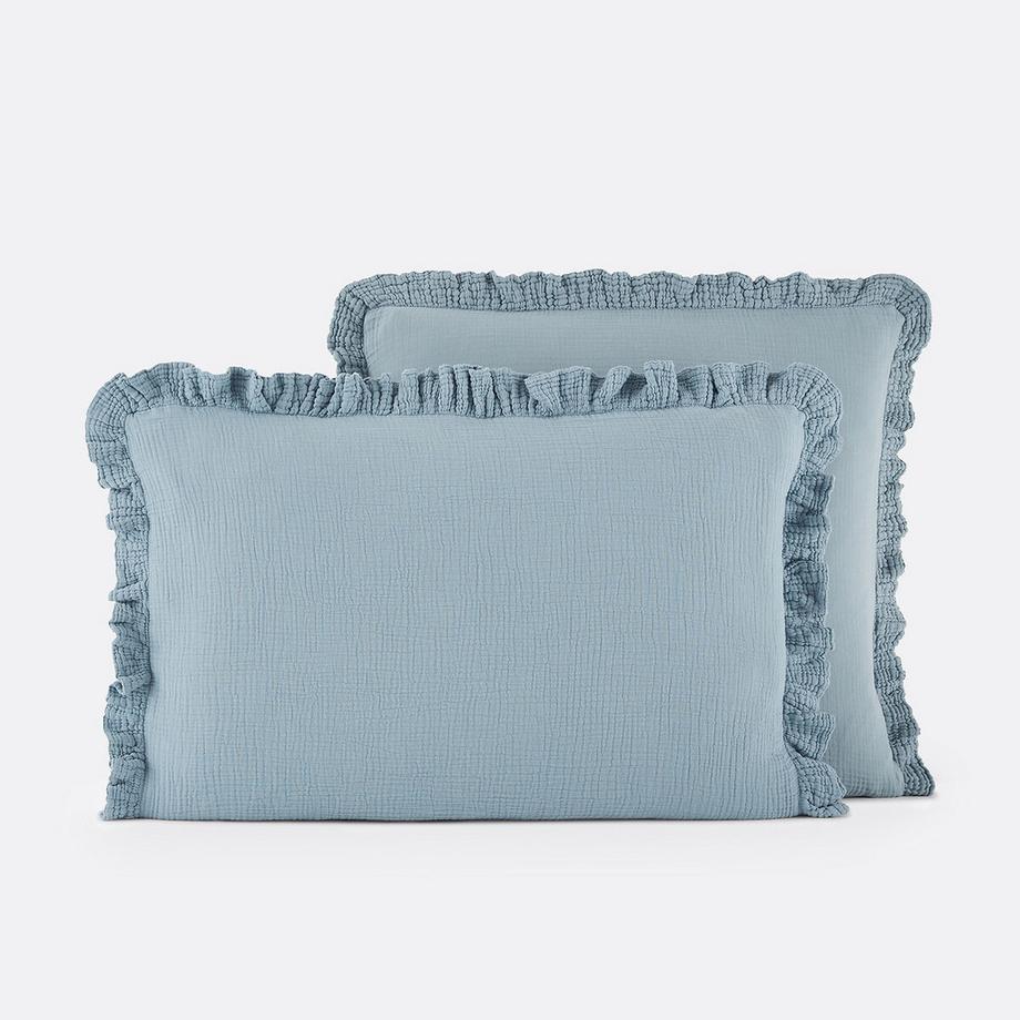 La Redoute Intérieurs Kumla Unifarbener Kopfkissenbezug mit Volant  