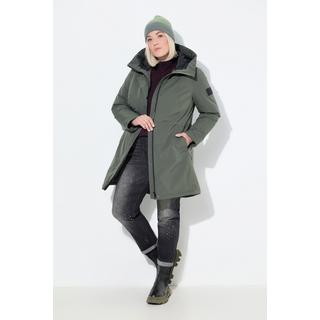 Ulla Popken Cappotto Funzionale Impermeabile con Cappuccio  