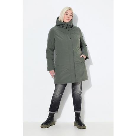 Ulla Popken Cappotto Funzionale Impermeabile con Cappuccio  