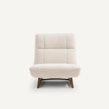 Fauteuil pied noyer et bouclette
