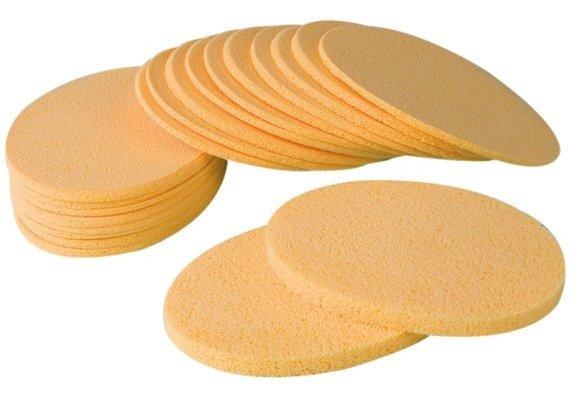 Image of Kosmetik-abschminkschwamm Oval Gepresst 12 X 8.5 X 1 20 Stk Gelb Damen Gelb Bedruckt 20Stück