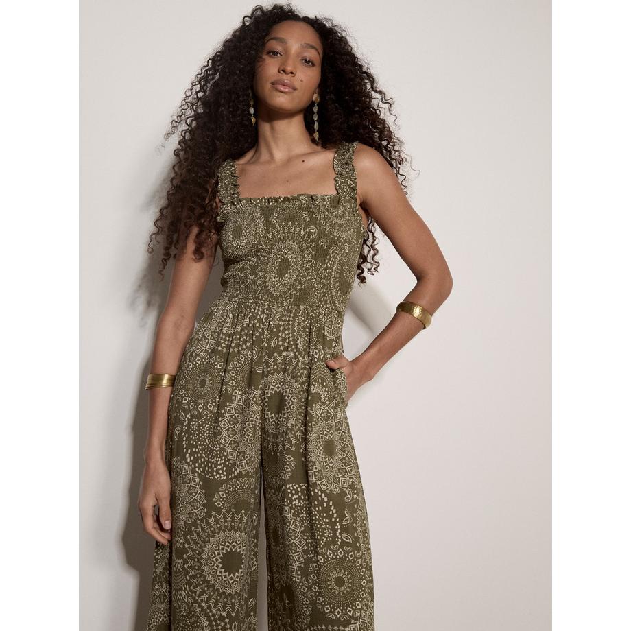APRICOT Kaleidoskop Geraffter Weitbein Jumpsuit  