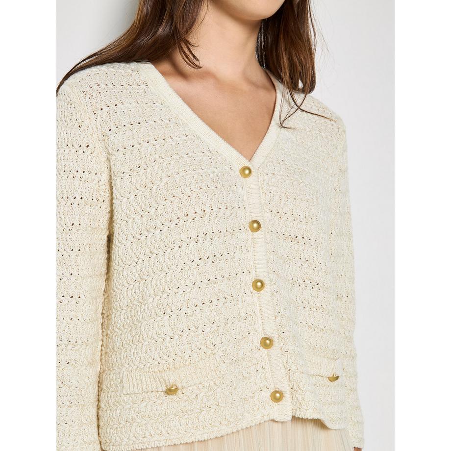APRICOT Schimmernde Baumwollstrickjacke  
