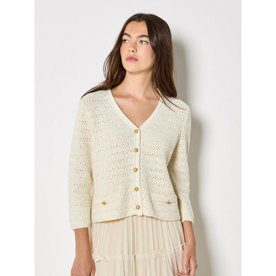 APRICOT Schimmernde Baumwollstrickjacke  
