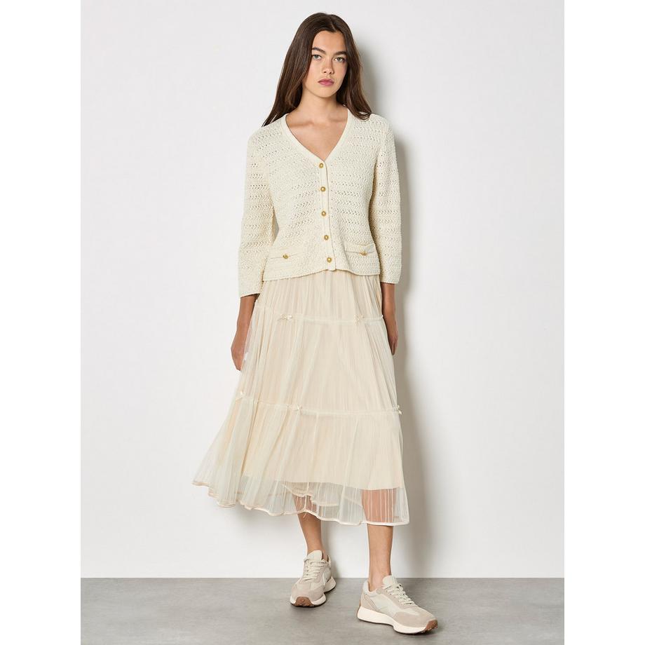 Schimmernde Baumwollstrickjacke