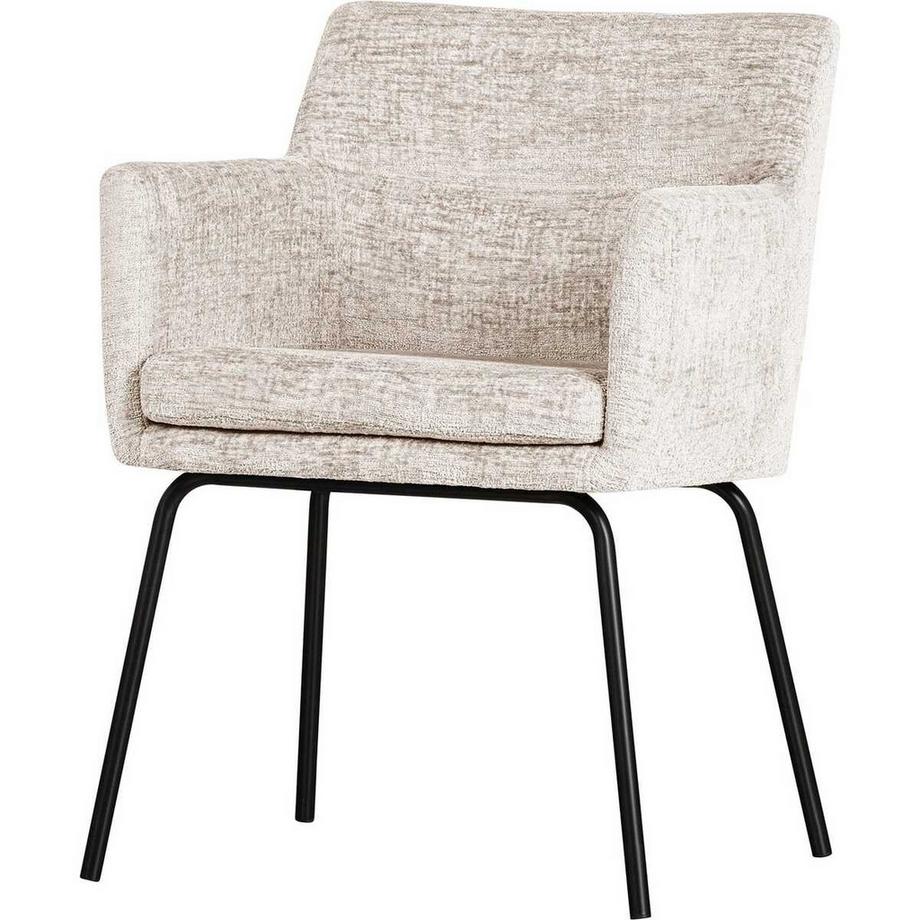 Chaise avec accoudoirs Kam blanc cassé