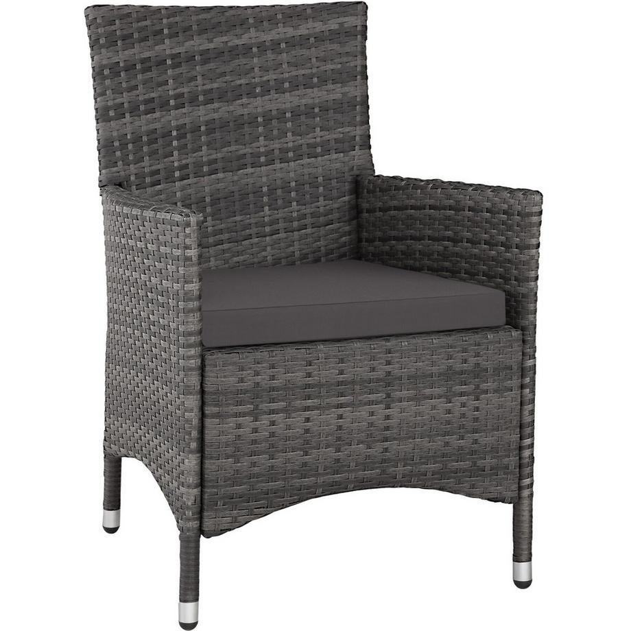 Tectake Aluminium Rattan Sitzgruppe Menorca wetterfest und UV-beständig 2 Bezugssets  