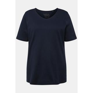 Ulla Popken  Shirt, doppellagige Vorderseite, Slim, Rundhals, Halbarm 