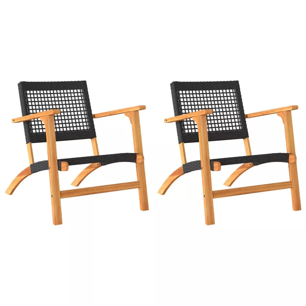 VidaXL - sedia da giardino Polirattan, One Size, Nero