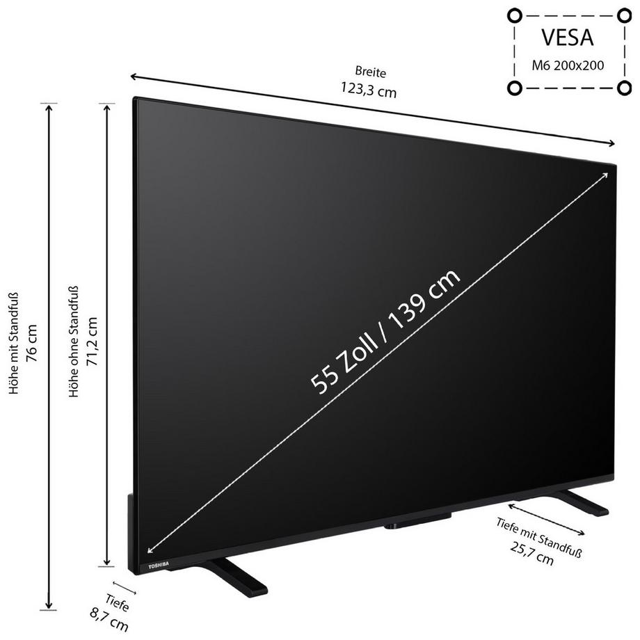 TOSHIBA  TV 55 pollici, 4K UHD, 55UV2363DAN 