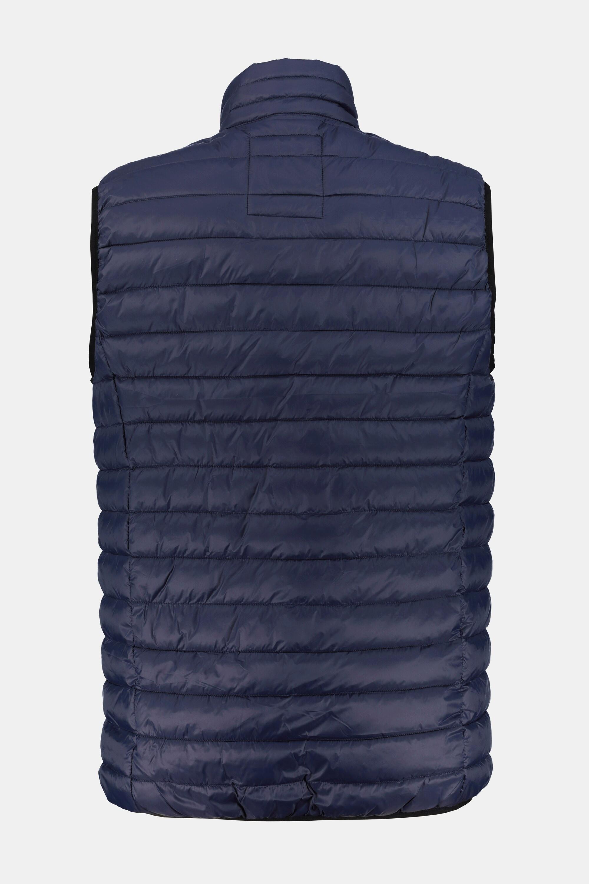 JP1880  Gilet trapuntato con colletto alto e interno di colore contrastante 