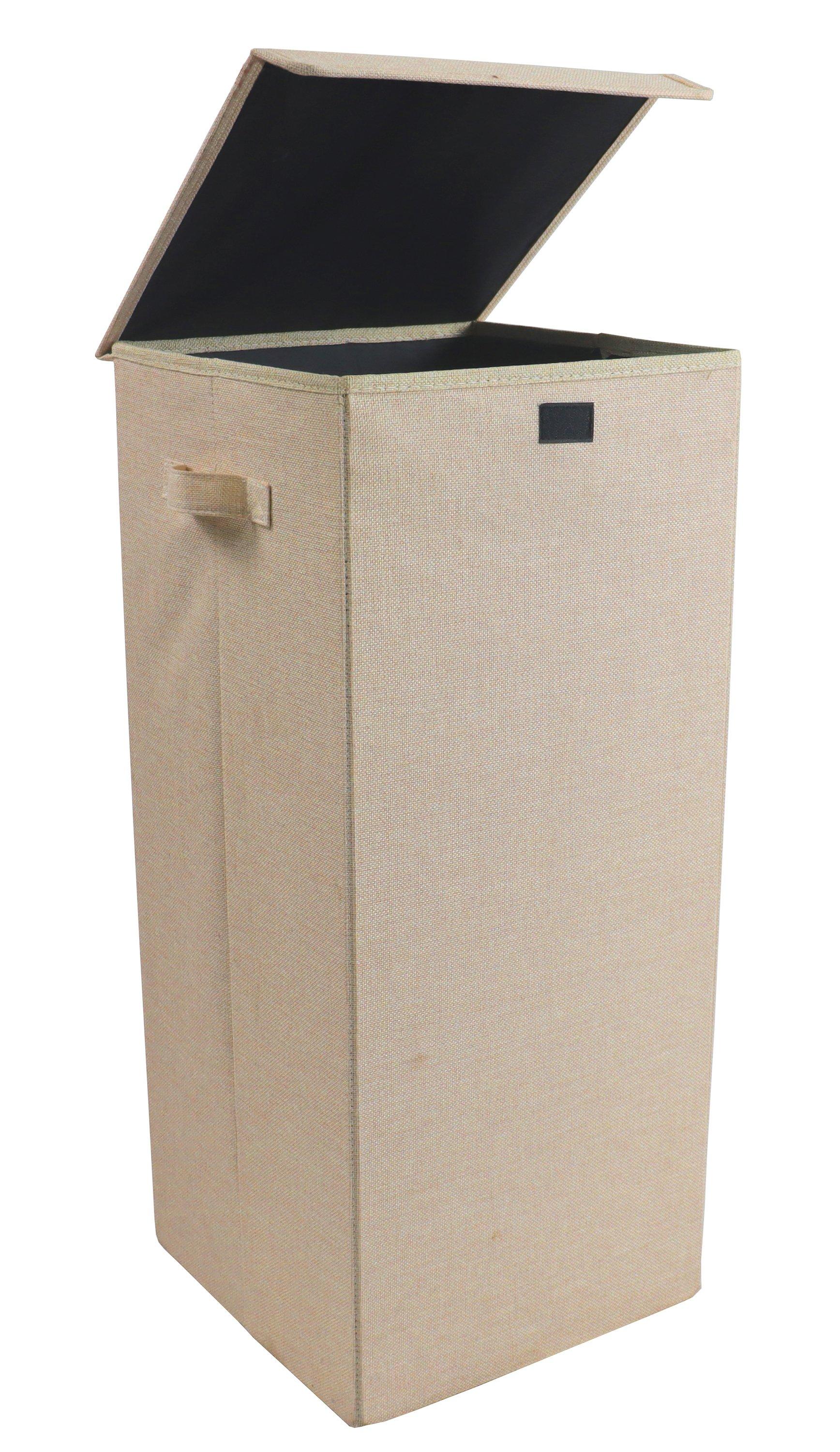 VCM Panier à linge en tissu Coffre à linge Coffre à linge en tissu Couvercle Dreso L  