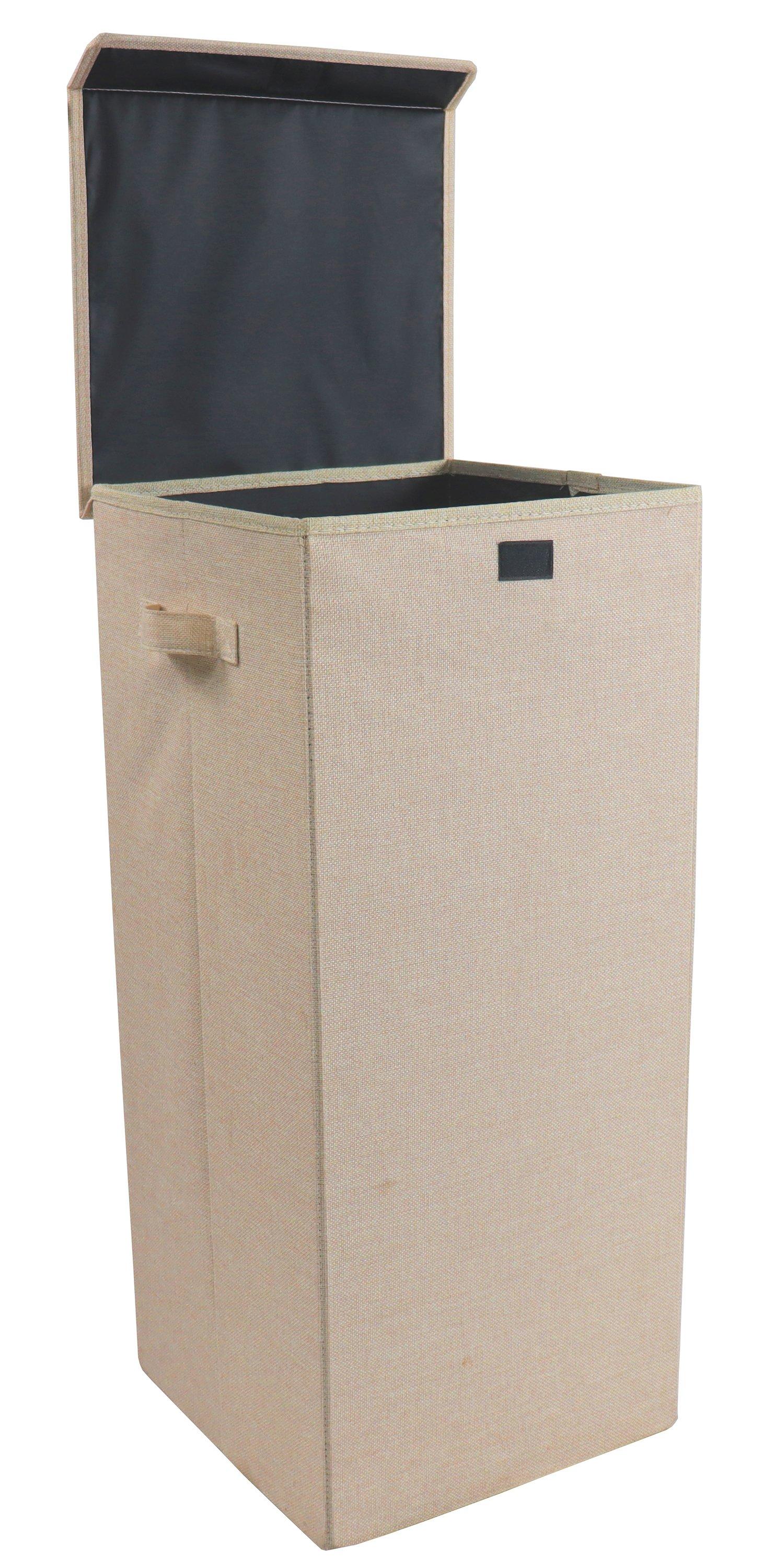 VCM Panier à linge en tissu Coffre à linge Coffre à linge en tissu Couvercle Dreso L  