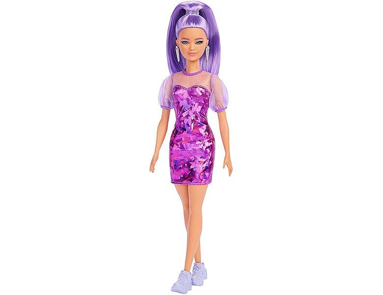 Barbie  Fashionistas Puppe im Lila-Monochrom Kleid 