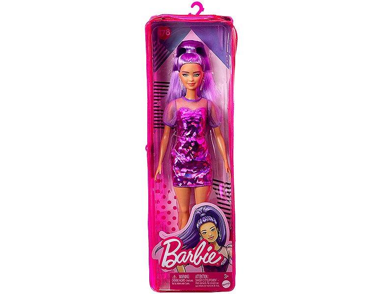 Barbie  Fashionistas Puppe im Lila-Monochrom Kleid 