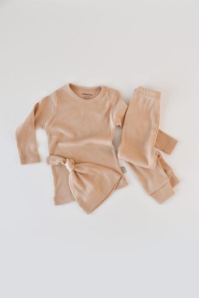 Image of Set, Hose, T-shirt Langarm, Mütze Unisex Lachs 62