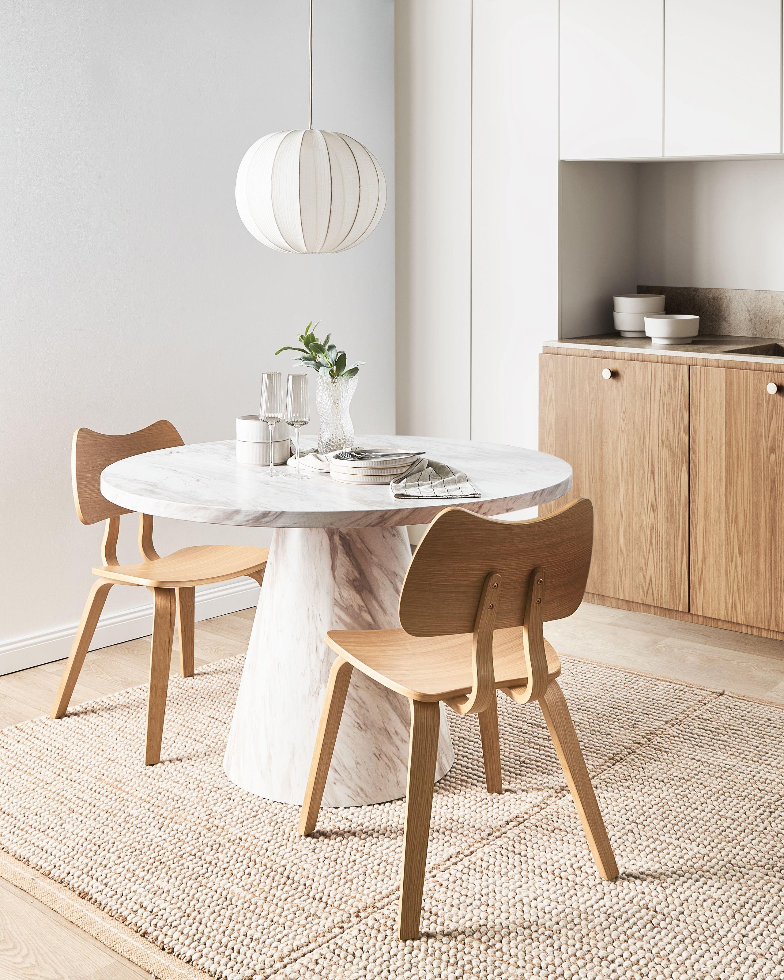 Beliani Set di 2 sedie da pranzo en Legno di caucciù Retrò DIANA  