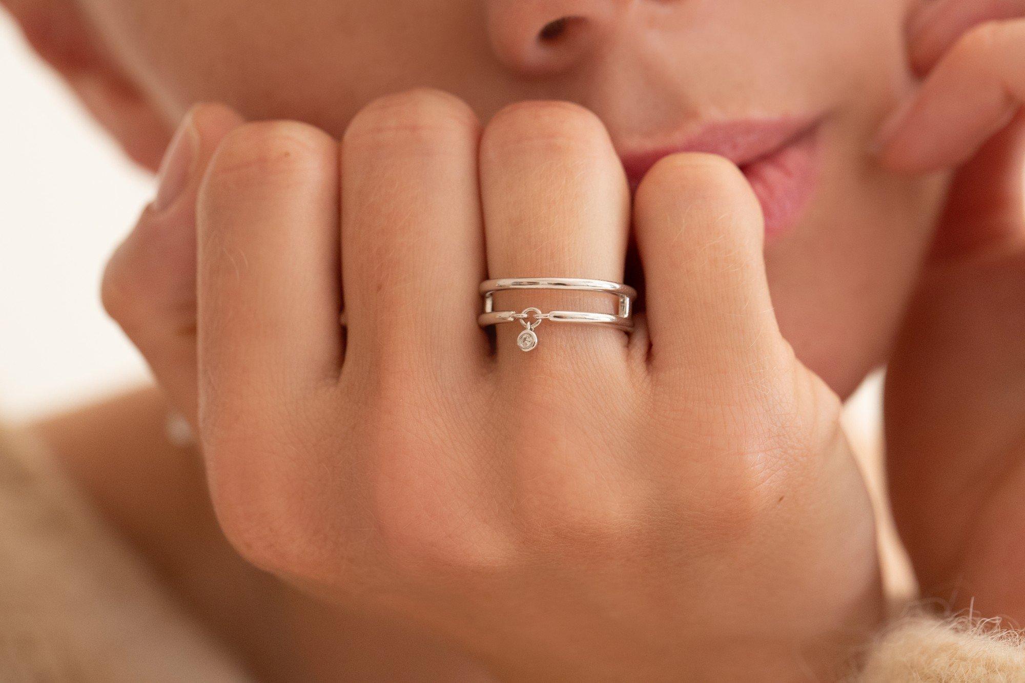 La Garçonne Diamant  Bague en argent et diamant 