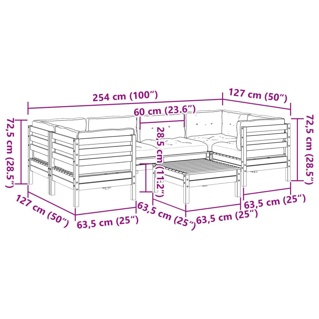VidaXL set divano da giardino Legno di pino  