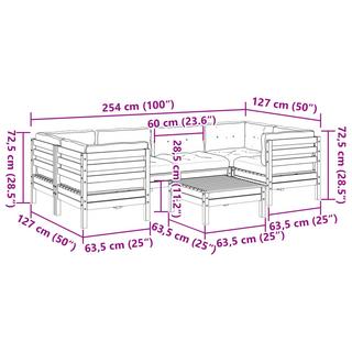 VidaXL set divano da giardino Legno di pino  