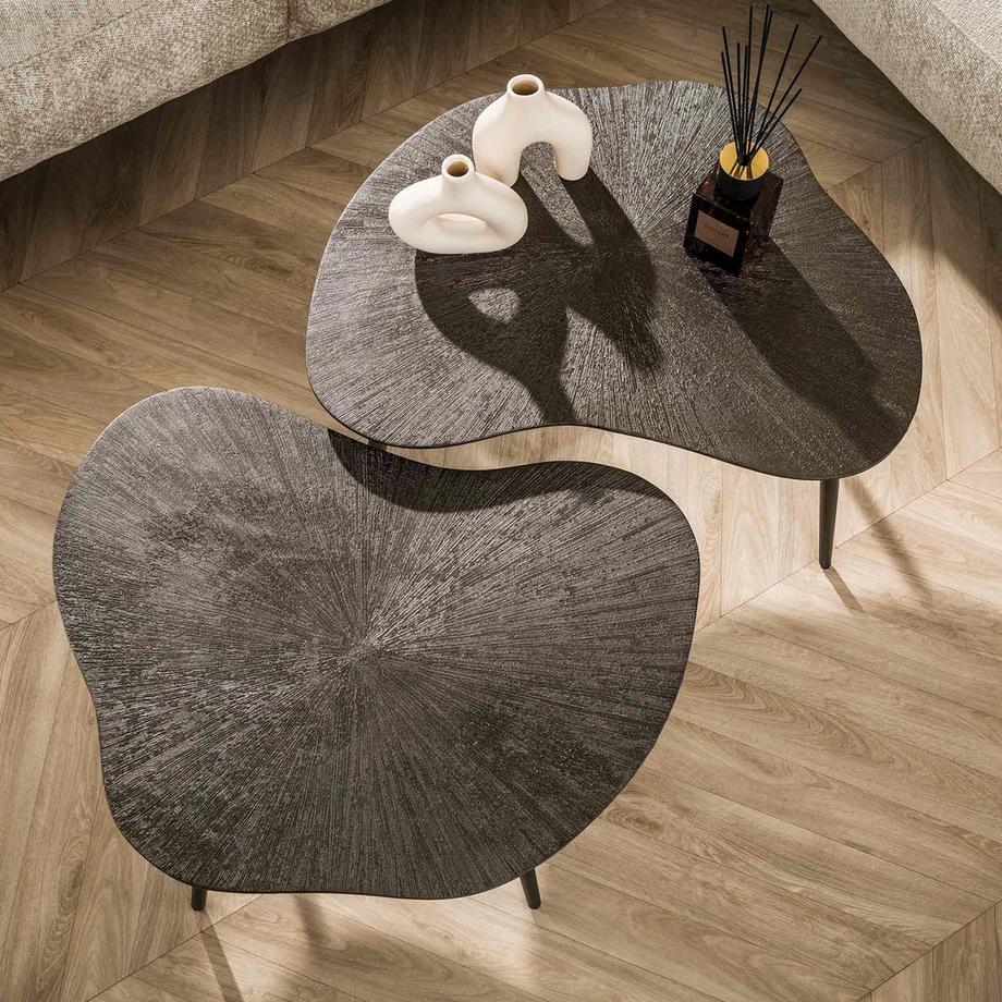 mutoni Tavolino Brown Ray leaf bronzo marrone (set di 2)  