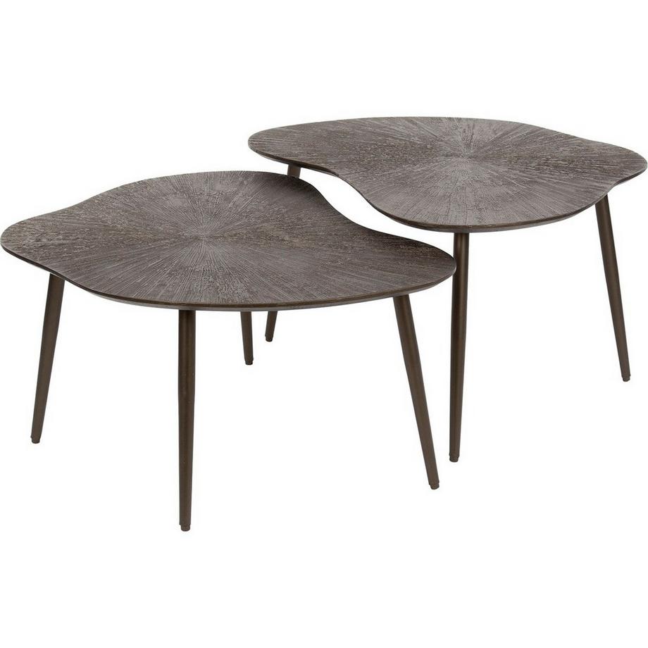 mutoni Tavolino Brown Ray leaf bronzo marrone (set di 2)  