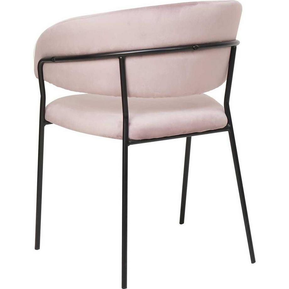 mutoni Chaise velours rose noir  