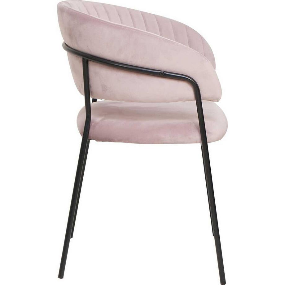 mutoni Chaise velours rose noir  