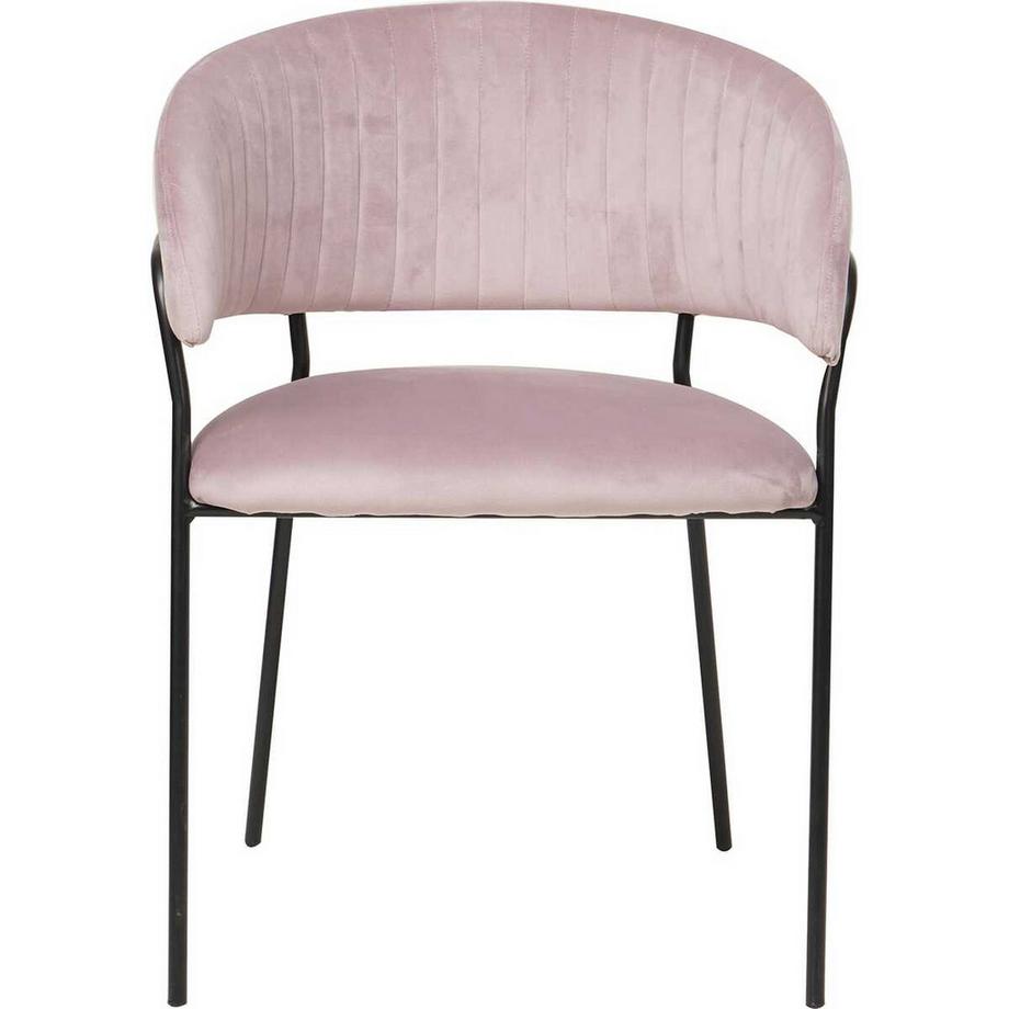 mutoni Chaise velours rose noir  