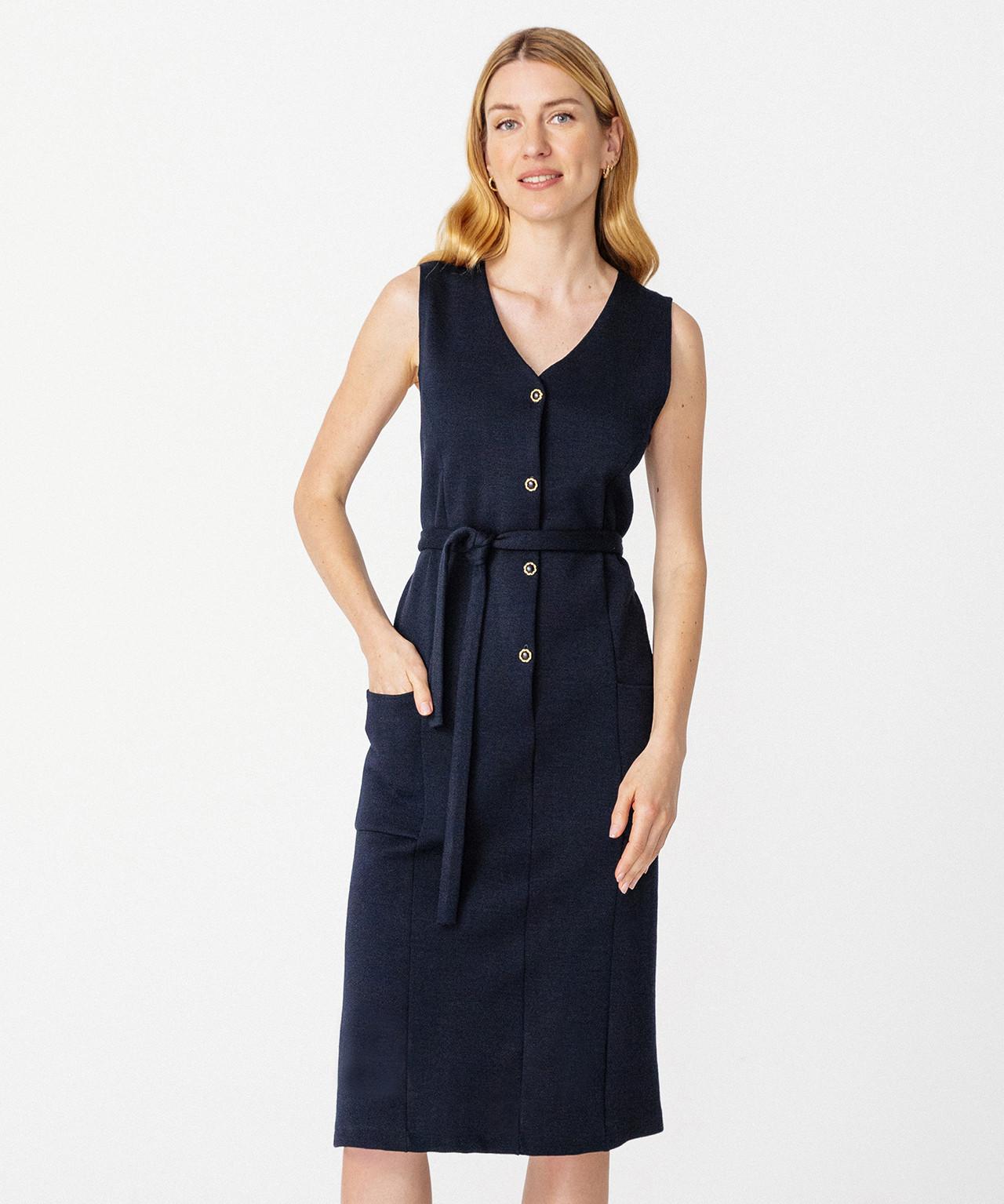 Image of Trägerkleid Aus Thermolactyl-milanostrick. Damen Blau 36