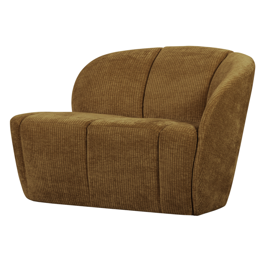 Sofa Mojo rechts gerippter Webstoff honiggelb 112