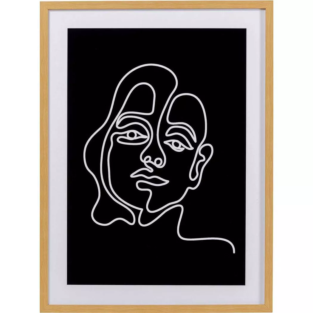 KARE Design - Gerahmtes Bild Faccia Arte Woman 60x80, One Size, Schwarz