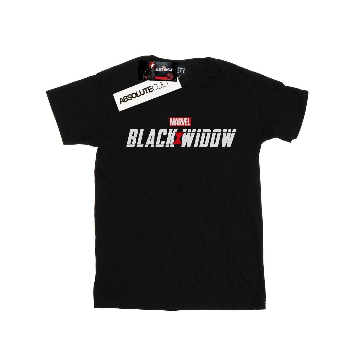 Image of Black Widow Movie Logo Tshirt Herren Schwarz M