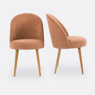 La Redoute Intérieurs Lot de 2 fauteuils de table velours côtelé  