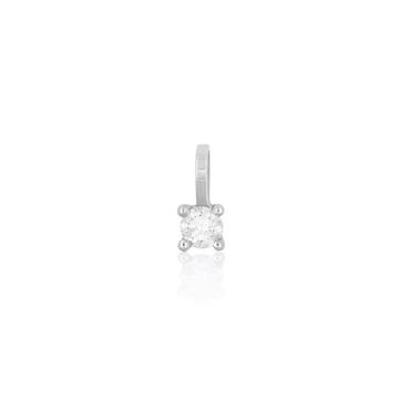 Pendentif solitaire 4 poignées en or blanc 750 diamant 0,10ct. 7x4mm