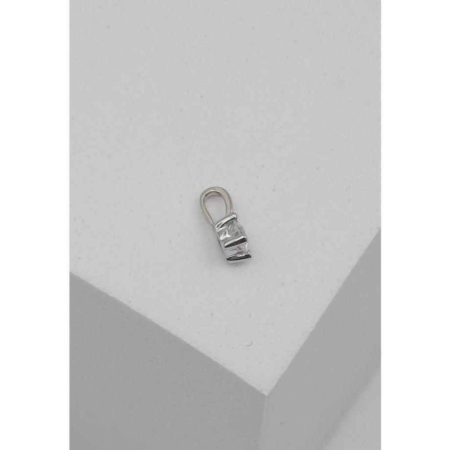 MUAU Schmuck  Solitär Anhänger 4-Griff-Fassung Weissgold 750 Diamant 0.10ct. 7x4mm 