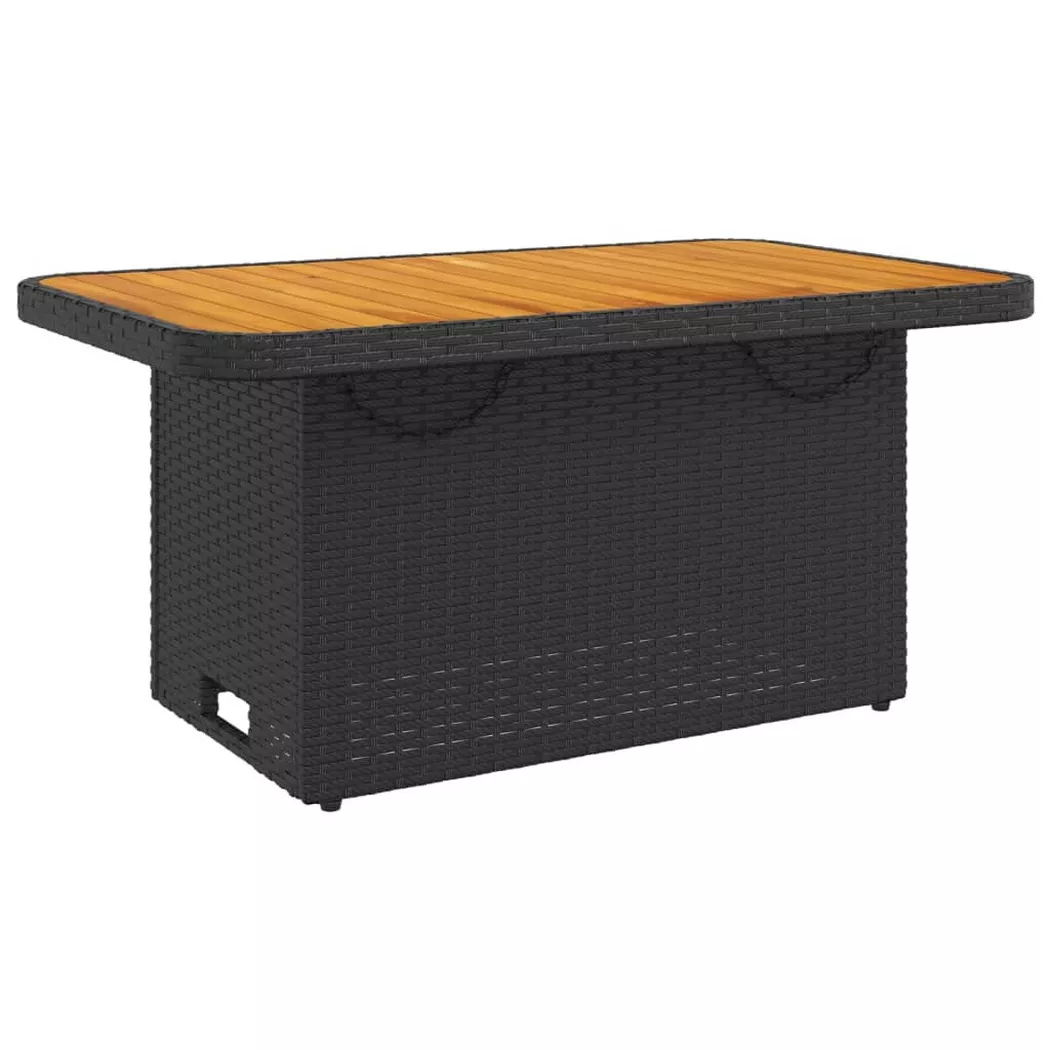 VidaXL - Table de jardin rotin synthétique, One Size, Noir