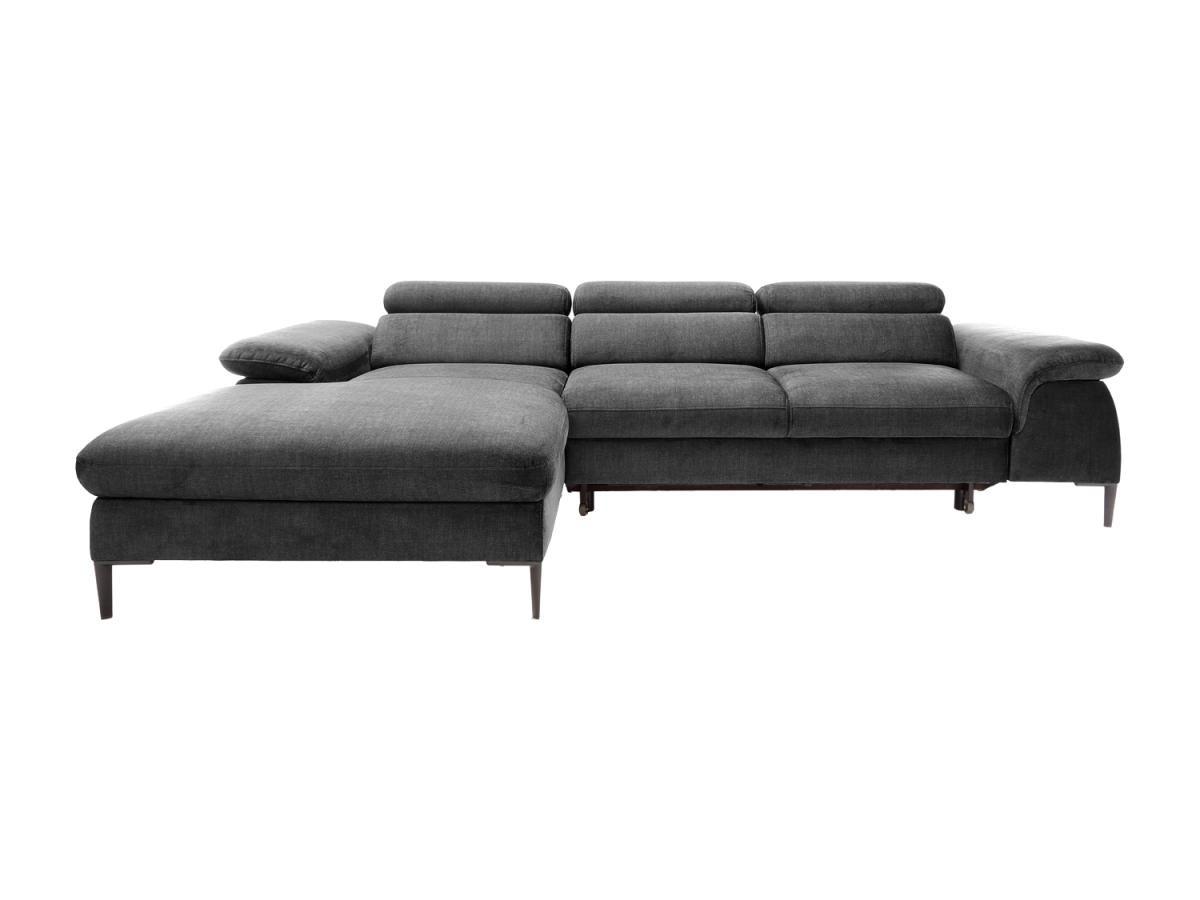 PASCAL MORABITO Ecksofa mit Schlaffunktion - Ecke links - Samt - Anthrazit - SEPINA  