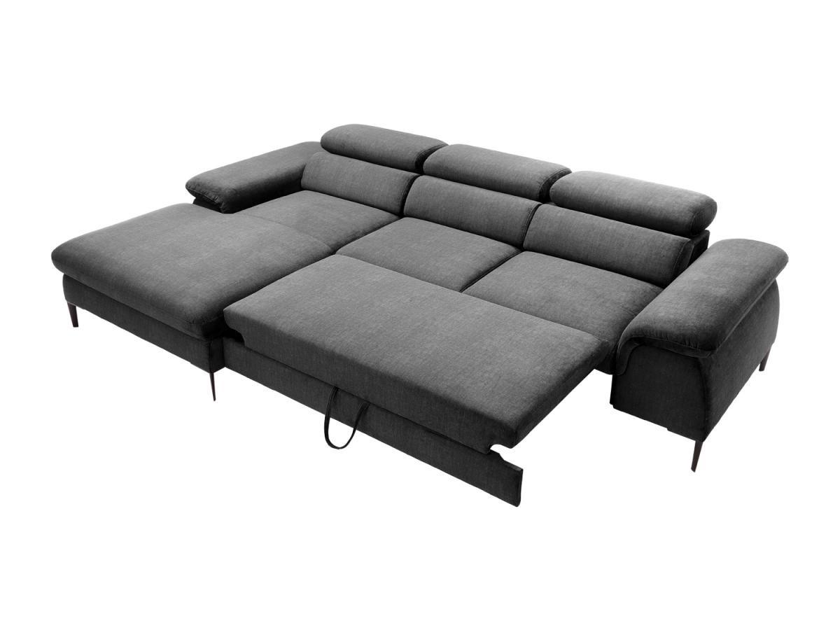 PASCAL MORABITO Ecksofa mit Schlaffunktion - Ecke links - Samt - Anthrazit - SEPINA  