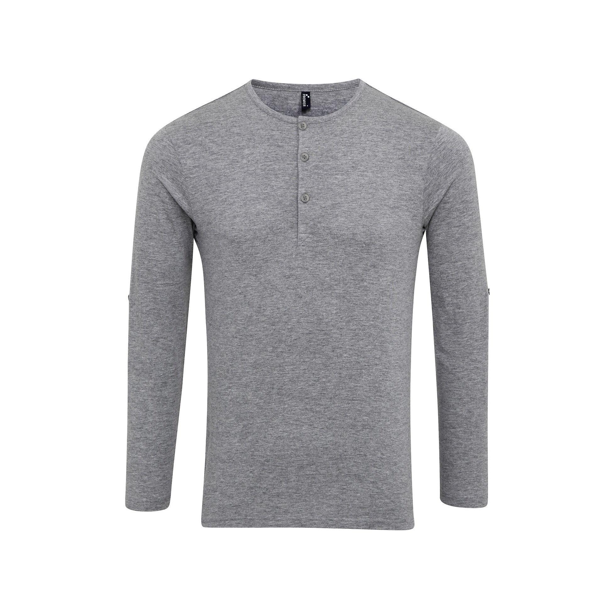Image of Tshirt Mit Rundhalsausschnitt, Lange Ärmel Herren Taubengrau 3XL