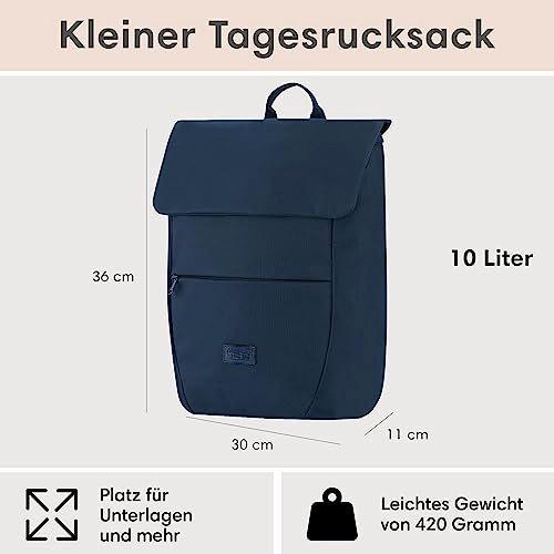 Only-bags.store Rucksack Klein Blau - Ronja - Moderner Tagesrucksack mit Laptopfach für Uni Business City - 10L -  