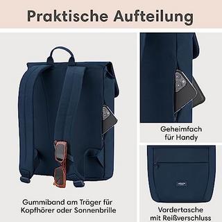 Only-bags.store Ronja Kleiner Blauer Tagesrucksack mit Laptopfach 10L  