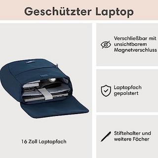 Only-bags.store Ronja Kleiner Blauer Tagesrucksack mit Laptopfach 10L  