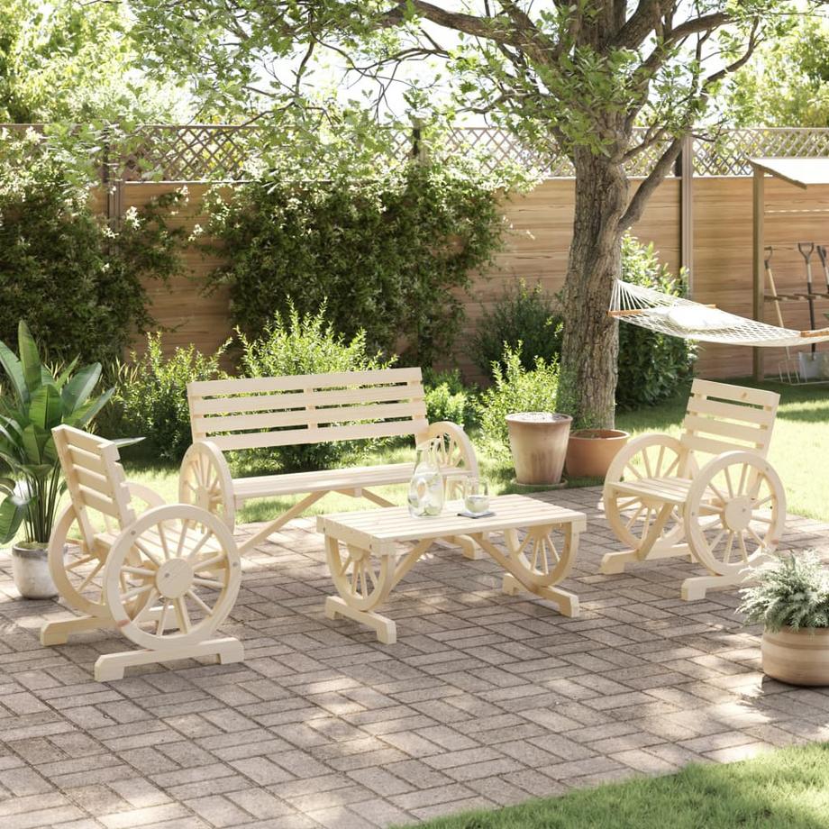 VidaXL Ensemble de salon de jardin bois  