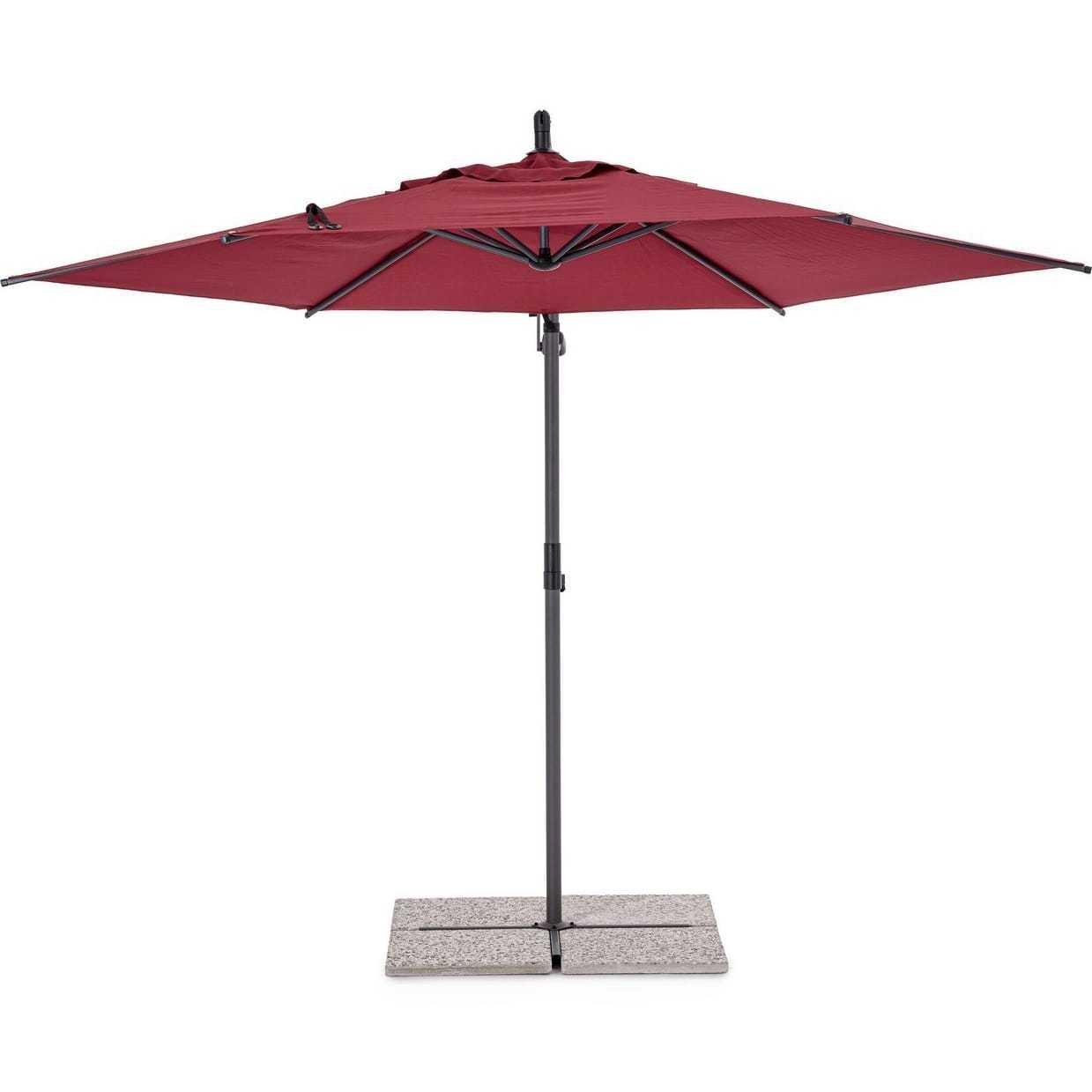 mutoni Parasol déporté Tropea anthracite-bordeaux 300  