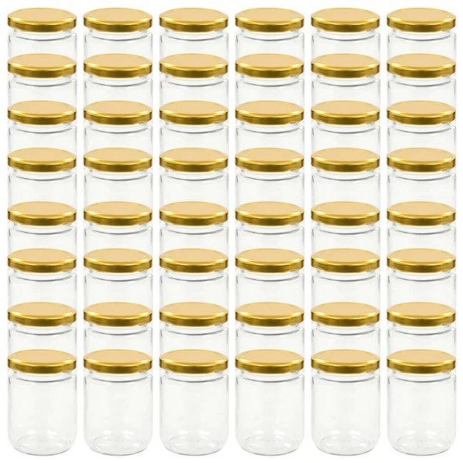48 pcs pots à confiture couvercles  verre verre