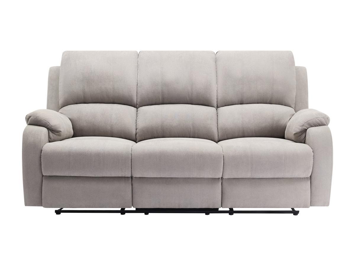 Vente-unique Relaxsofa 3-Sitzer - Mikrofaser - Hellgrau - BRODY  