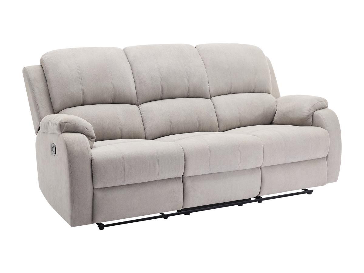 Vente-unique Relaxsofa 3-Sitzer - Mikrofaser - Hellgrau - BRODY  