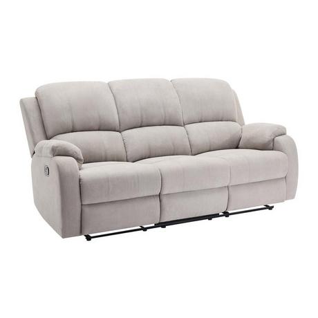 Vente-unique Relaxsofa 3-Sitzer - Mikrofaser - Hellgrau - BRODY  